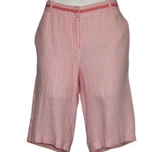 Willi Smith Stripped 100% Linen Bermuda Shorts Size 8